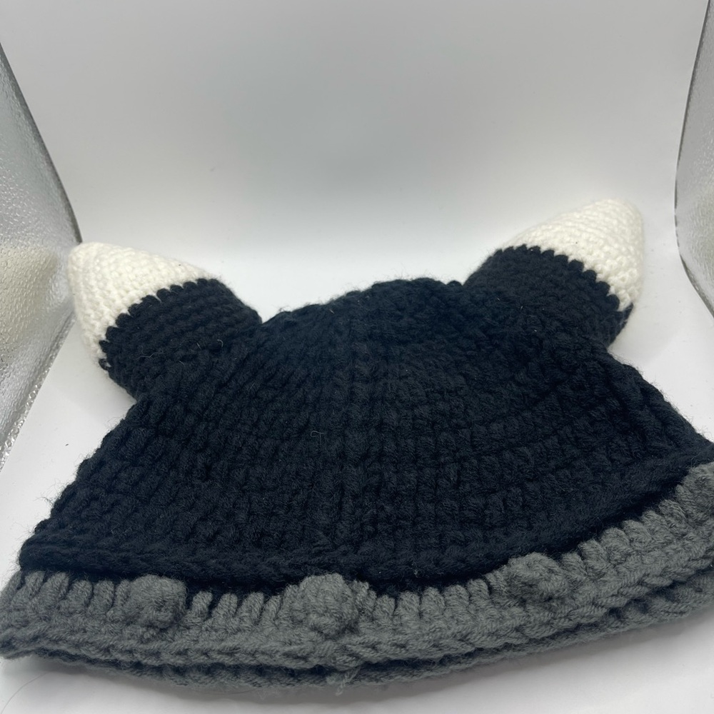 Cozy Black and Gray Knit Hat